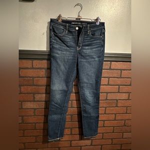 American Eagle next level high waisted jegging crop | dark rich indigo | 8 long